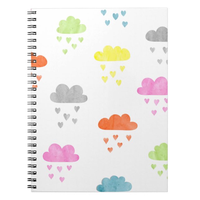 Cuaderno Nubes de ensueño: Lluvia en el corazón acuarela (Frente)