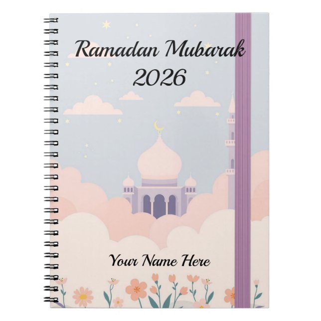 Cuaderno Nubes de Mezquita Lila Kawaii (Frente)