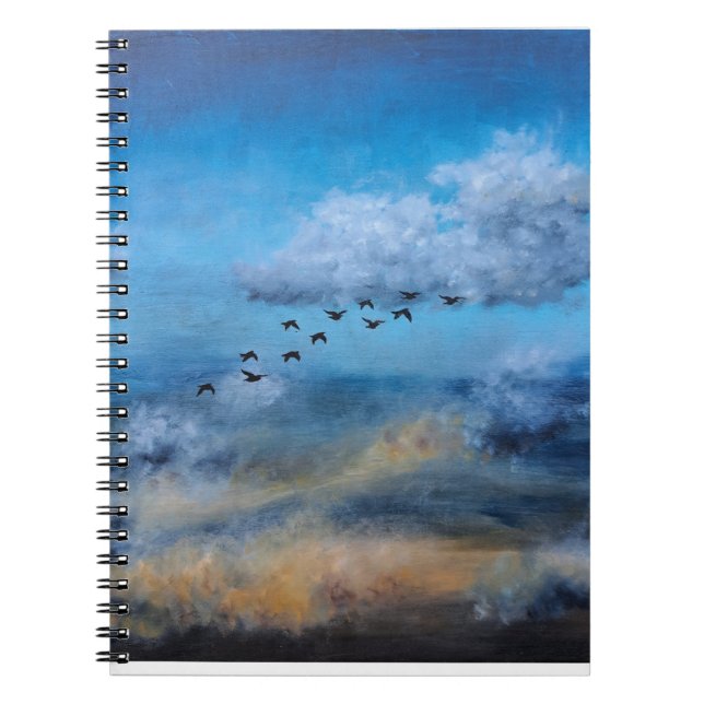 Cuaderno Nubes de pájaros Otoño Ornitólogo del cielo Natura (Frente)