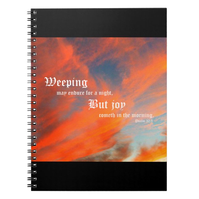 Cuaderno Nubes de septiembre con salmo 30:5 (Frente)