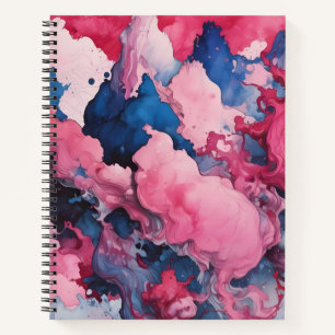 Cuaderno Nubes de Tinta Azul y Rosa