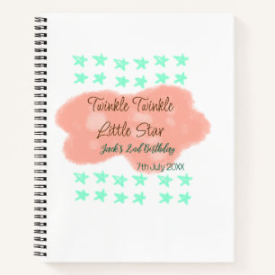 Cuaderno Nubes naranjas parpadean parpadean pequeñas estrel