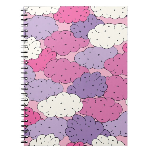Cuaderno Nubes personalizados divertidas. Repetición de cos (Frente)