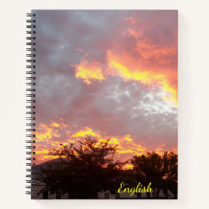 Cuaderno Nubes rosa doradas al atardecer con tema