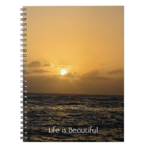 Cuaderno Nubes Sol Océano Atardecer Kauai (mi fotografía)