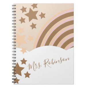 Cuaderno Nubes Tonos Terrosos Guión Nombre de Maestros