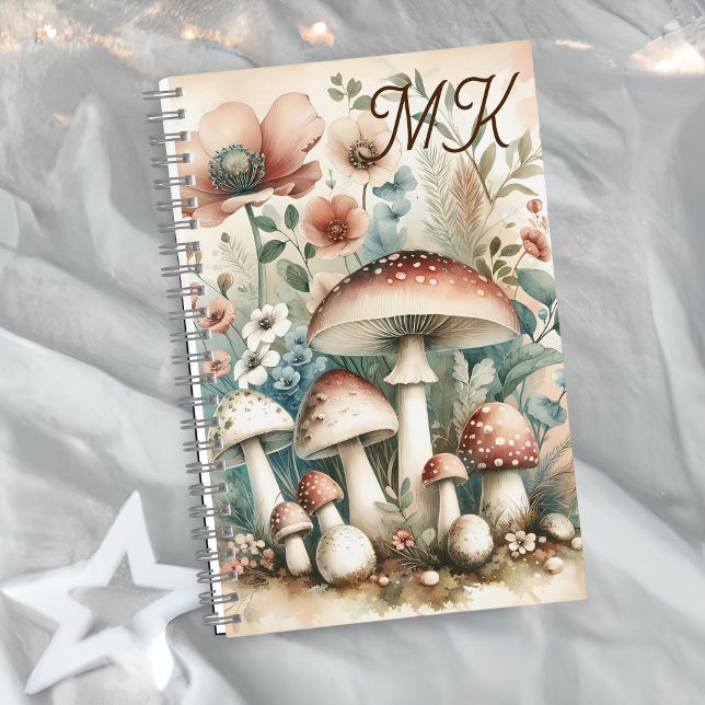 Cuaderno Núcleo de Cabaña Hongos y Flores Monogramadas (Subido por el creador)