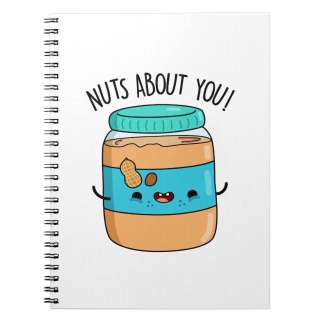Cuaderno Nueces sobre ti, divertido bollo de maní (Frente)