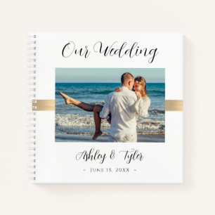 Cuaderno Nuestra Boda, Nombres en letra cursiva negra, Fech