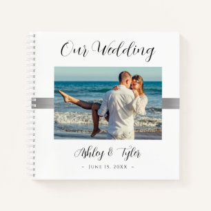Cuaderno Nuestra Boda, Nombres en letra cursiva negra, Foto