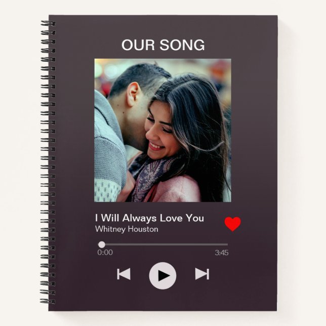 Cuaderno Nuestra canción favorita - Foto Personalizado  (Anverso)