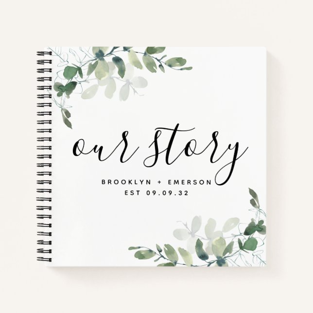 Cuaderno Nuestra historia Eucalyptus Keepsake Journal (Anverso)