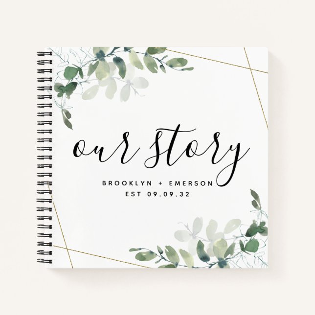 Cuaderno Nuestra historia Eucalyptus Keepsake Journal (Anverso)