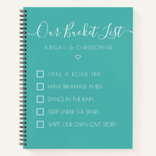 Cuaderno Nuestra lista de cubo Keepsake personalizado