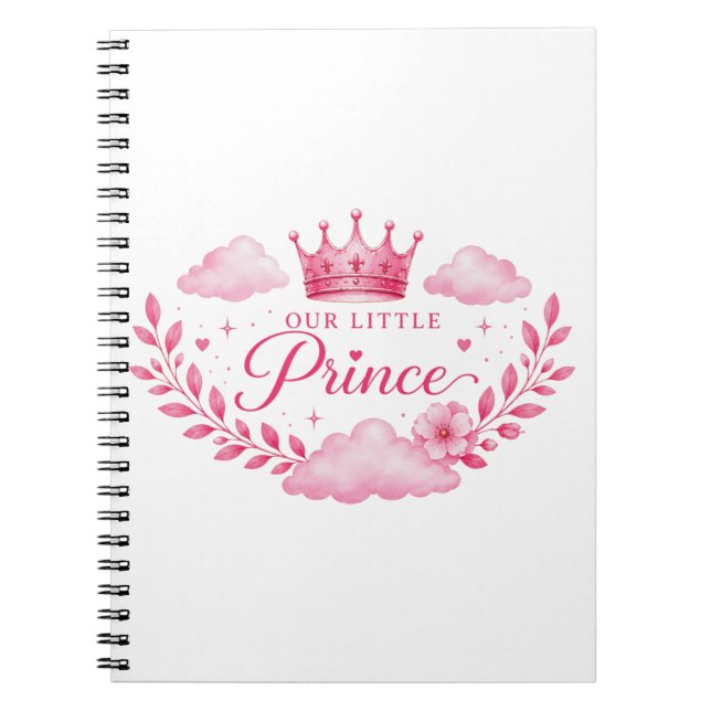 Cuaderno Nuestra Pequeña Princesa Corona Rosa Bebé Niña (Frente)
