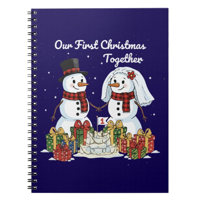Cuaderno Nuestra primera Navidad juntos | Muñeco de nieve r (Frente)