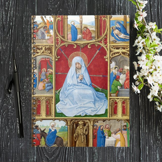 Cuaderno Nuestra Señora de los Dolores Pascua Cuaresma reli (Our Lady of Seven Sorrows Religious Christian Catholic Easter Lent Religious Medieval Notebook)