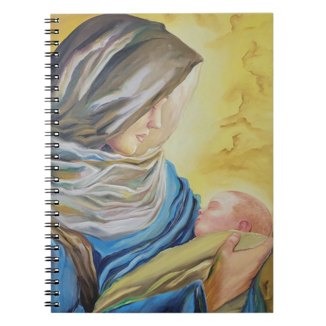 Cuaderno Nuestra Señora del Silencio agarrando al bebé Jesú (Frente)