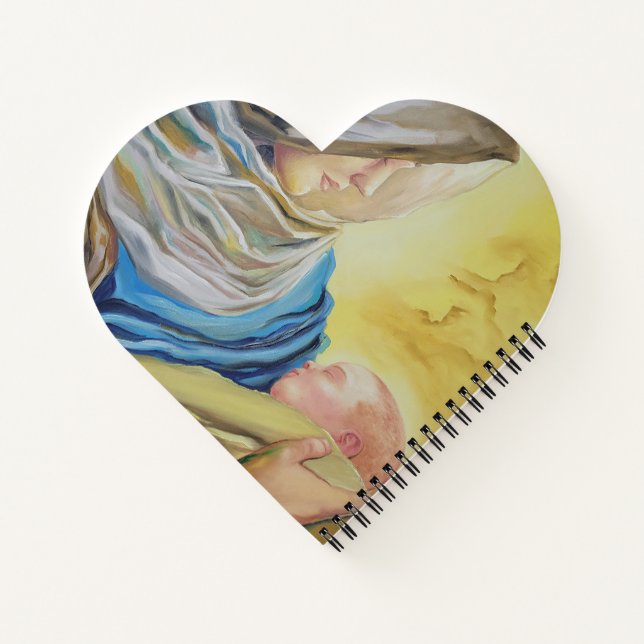 Cuaderno Nuestra Señora del Silencio agarrando al bebé Jesú (Reverso)