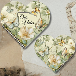 Cuaderno Nuestras notas Cottagecore Wildflowers y Butterfli