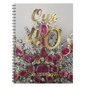 Cuaderno Nuestro 40° Aniversario Boda Ruby Boda