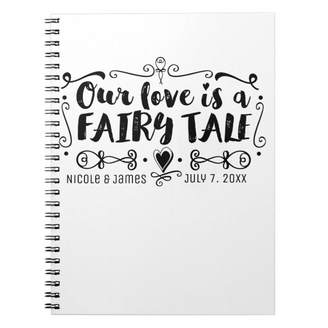 Cuaderno NUESTRO AMOR ES UN CUENTO DE HADAS Libro de invita (Frente)