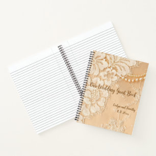 Cuaderno Nuestro Boda Guest Book Lace and Pearls