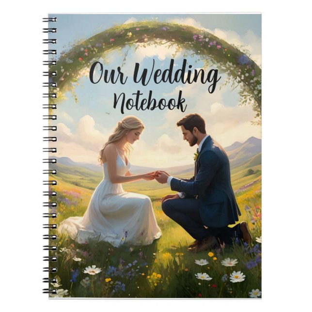 Cuaderno Nuestro Boda personalizable, portátil (Frente)