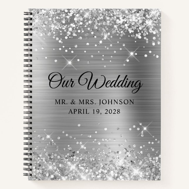 Cuaderno Nuestro Invitado de Boda de Plata Brillante (Anverso)