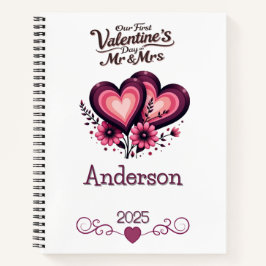Cuaderno Nuestro Primer Día de San Valentín Sr & Sra Person