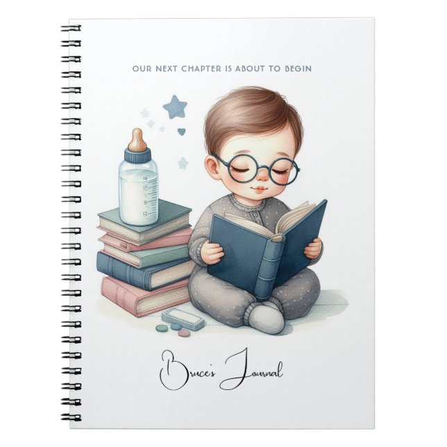 Cuaderno Nuestro próximo capítulo: Baby Shower con tema de  (Frente)