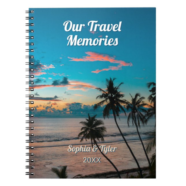Cuaderno Nuestros Recuerdos de viaje, nombres de viaje y añ (Frente)