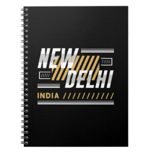 Cuaderno Nueva Delhi India Tipografía Moderna Diseño Gráfic