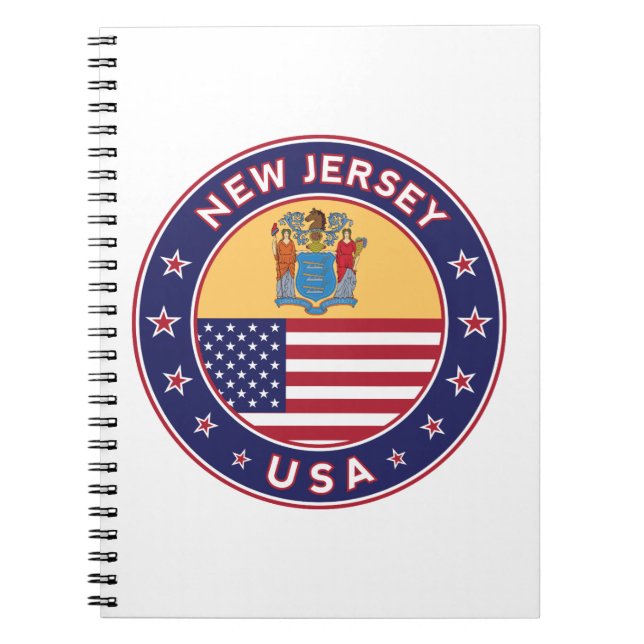 Cuaderno Nueva Jersey, pegatina de Nueva Jersey, estuche de (Frente)