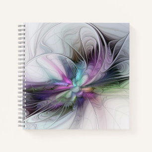 Cuaderno Nueva vida, arte fantástico abstracto fractal colo