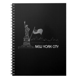 Cuaderno Nueva York - Estatua de la Libertad Bandera de Est