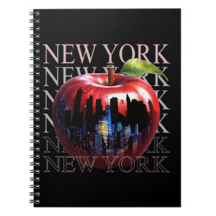 Cuaderno Nueva York La Gran Manzana Fruta Silueta Ciudad