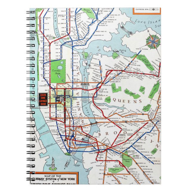 Cuaderno Nueva York: Mapa del subterráneo, 1940 (Frente)