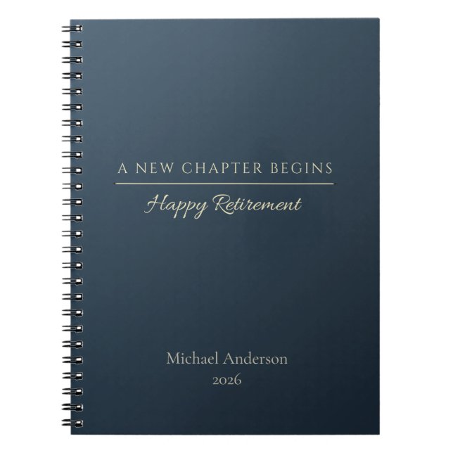 Cuaderno Nuevo Capítulo Comienza Nombre Año de Jubilación (Frente)