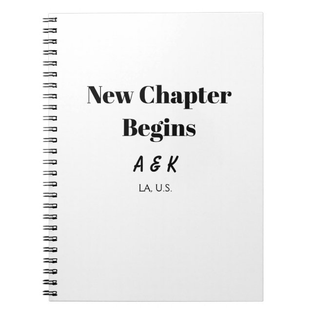 Cuaderno NUEVO CAPÍTULO COMIENZA nombre de la pareja boda L (Frente)