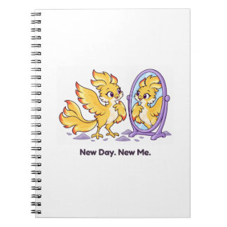 Cuaderno Nuevo Día Nuevo Yo Fénix Dorado y Espejo Lindo
