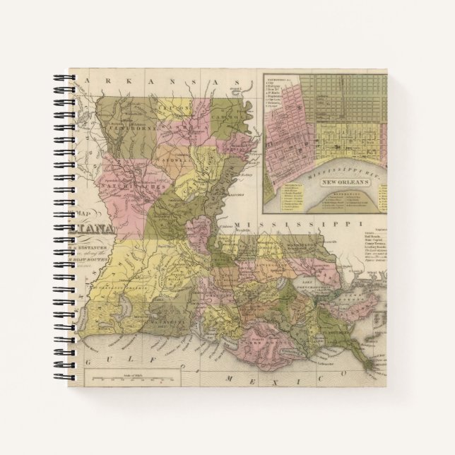Cuaderno Nuevo Mapa De Luisiana (Anverso)