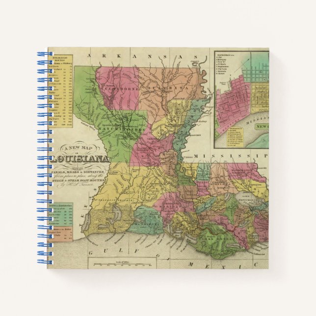 Cuaderno Nuevo Mapa De Luisiana 2 (Anverso)