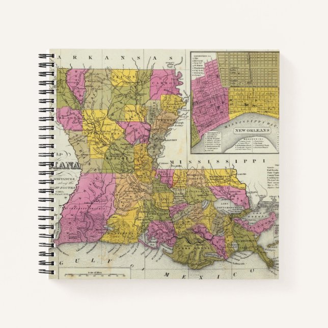 Cuaderno Nuevo Mapa De Luisiana 3 (Anverso)