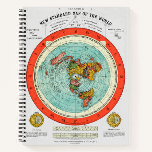 Cuaderno Nuevo mapa estándar de la Tierra Plana del Mundo
