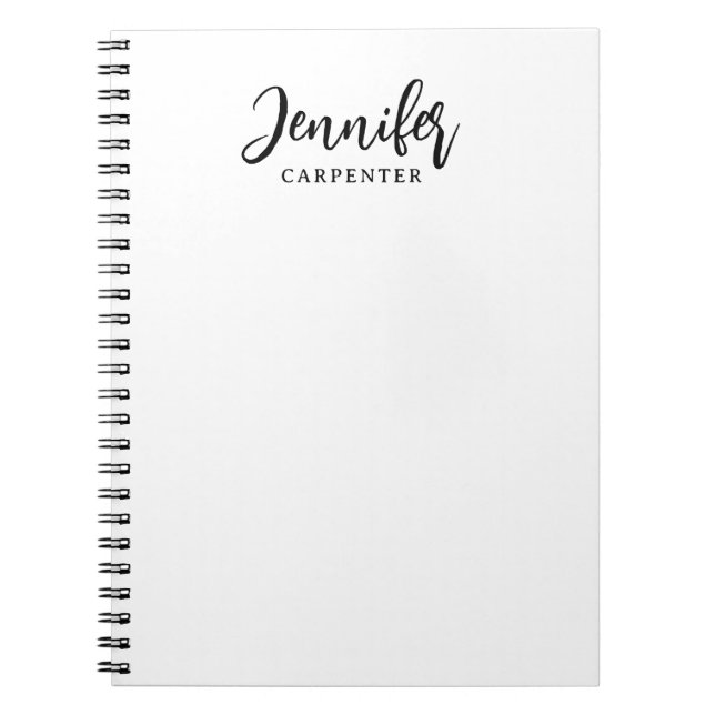 Cuaderno Nuevo nombre para agregar minimalista elegante y p (Frente)