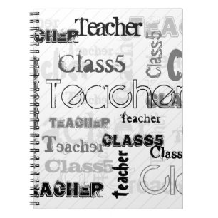 Cuaderno ¡NUEVO! Regalo de clase Wordcloud TEACHER con nomb