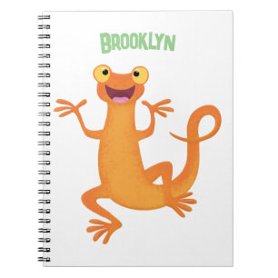 Cuaderno Nuevo tritón naranja feliz y lindo bailando