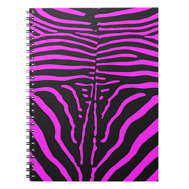 Cuaderno Nuevos accesorios de impresión de cebra negra rosa (Frente)