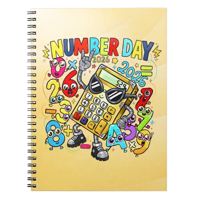 Cuaderno Number Day Maths Notebook | Fun Calculator Numbers (Frente)